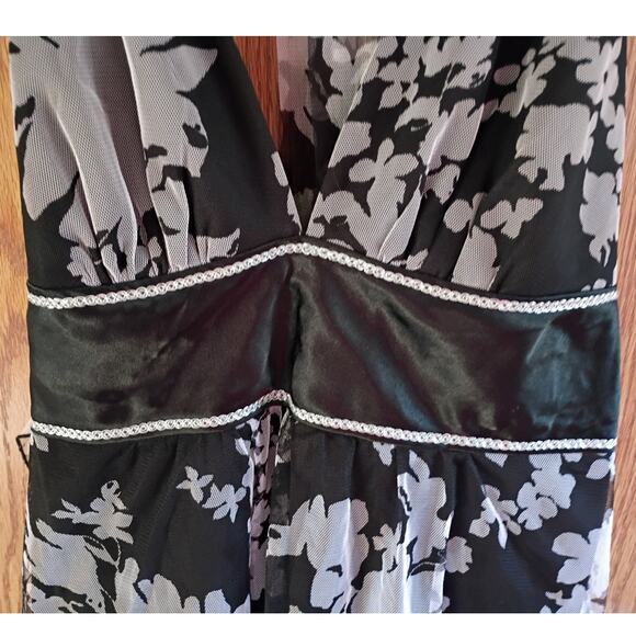 Vintage Y2K Teeze Me Halter Dress Open Back Mesh Overlay Goth Fairy Club Sz M - Picture 9 of 10